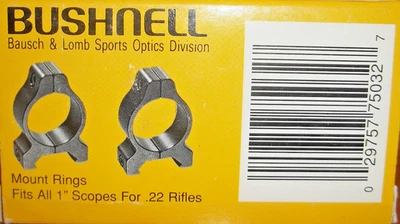 Винтажные кольцевые крепления 76-3022 Bushnell 1 дюйм для винтовок .22 новые из старых запасов - Изображение 1 из 4