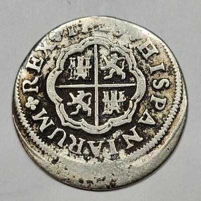 1728 Spanish Colonial Silver 1 Real Spain Pistareen Type Sevilla Mint *M7 - Image 1 of 2