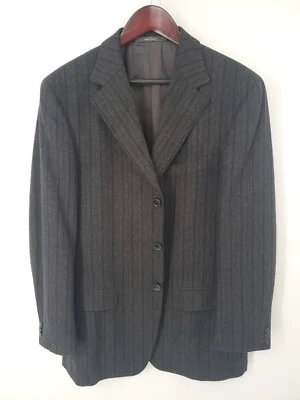 Recent Z Zegna 38R Angora Wool Gray Tonal Stripe Unstructured Sport Coat - Image 1 of 4