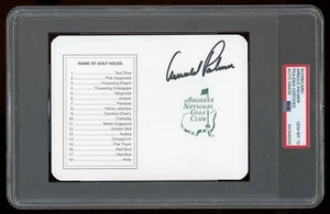 Tarjeta de puntuación de golf Arnold Palmer firmada automáticamente Masters Augusta National PSA/DNA 10 - Imagen 1 de 2