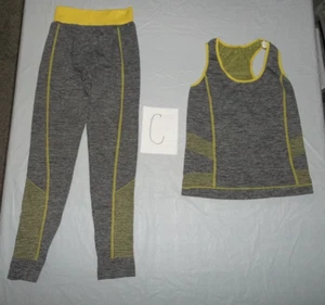 Women's 2 PC Workout Tank Top + Legging Yoga Gym Running Athletic Set Size S 4-6 - Picture 1 of 5