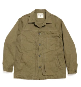 Oni Denim 03128HOX-OLV Type II Coverall Chore Jacket Made in Japan Men's Size 40 - Picture 1 of 19