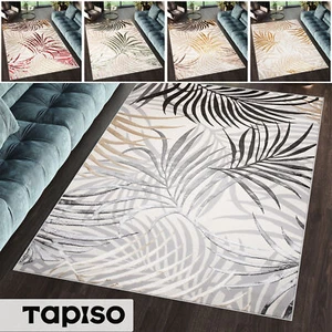 Kurzflor Teppich Wohnzimmer Blätter Muster Mehrfarbig Modern ÖKOTEX - Bild 1 von 51