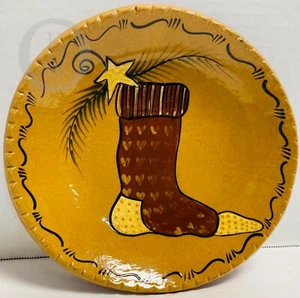 *2016*Eldreth*Redware*Red Ware*8.5"*Stocking Plate*Primitive*24110C S206*Signed* - Picture 1 of 4