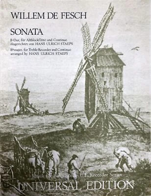 Sonate Bes Willem de Fesch Alto Recorder and Piano Book [Softcover] Universal Ed - Image 1 of 2