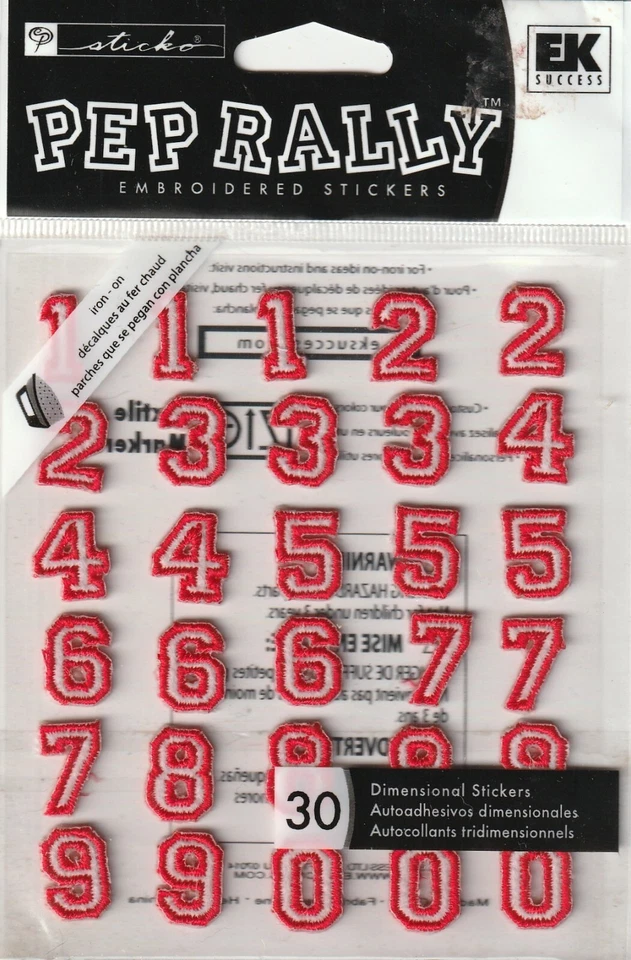 EK Success Pep Rally Bordado ROJO VARSITY Números 30 piezas 63979 ¡ENVÍO RÁPIDO! Foto 1 de 1