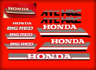 1985 85' honda ATC 250ES Big Red ATC 11pc Set Gas Tank Decals Stickers 250 es - Image 1 of 2