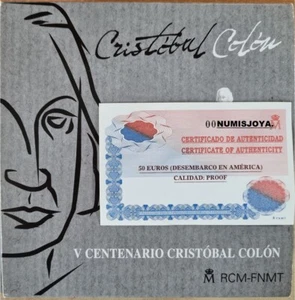 RAROS 50 EUROS PLATA. V Centenario Cristóbal Colón año 2006. Peso 168,75 gr. - Foto 1 di 4