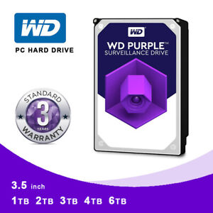 WD Purple 1TB/2TB/3TB/4TB/5TB/6TB SATA Internal 5400 RPM 3.5" Hard Drive 3 Years