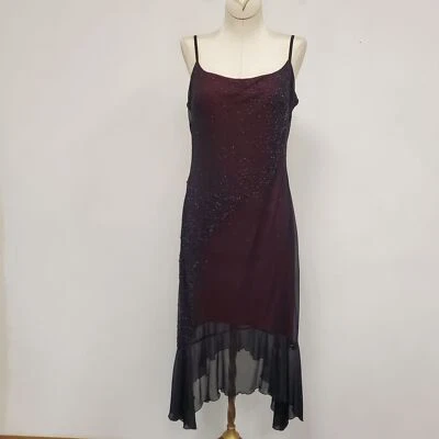 Винтажное женское миди-платье Rampage Y2K Whimsigoth с бисером размер L асимметричное - Изображение 1 из 4