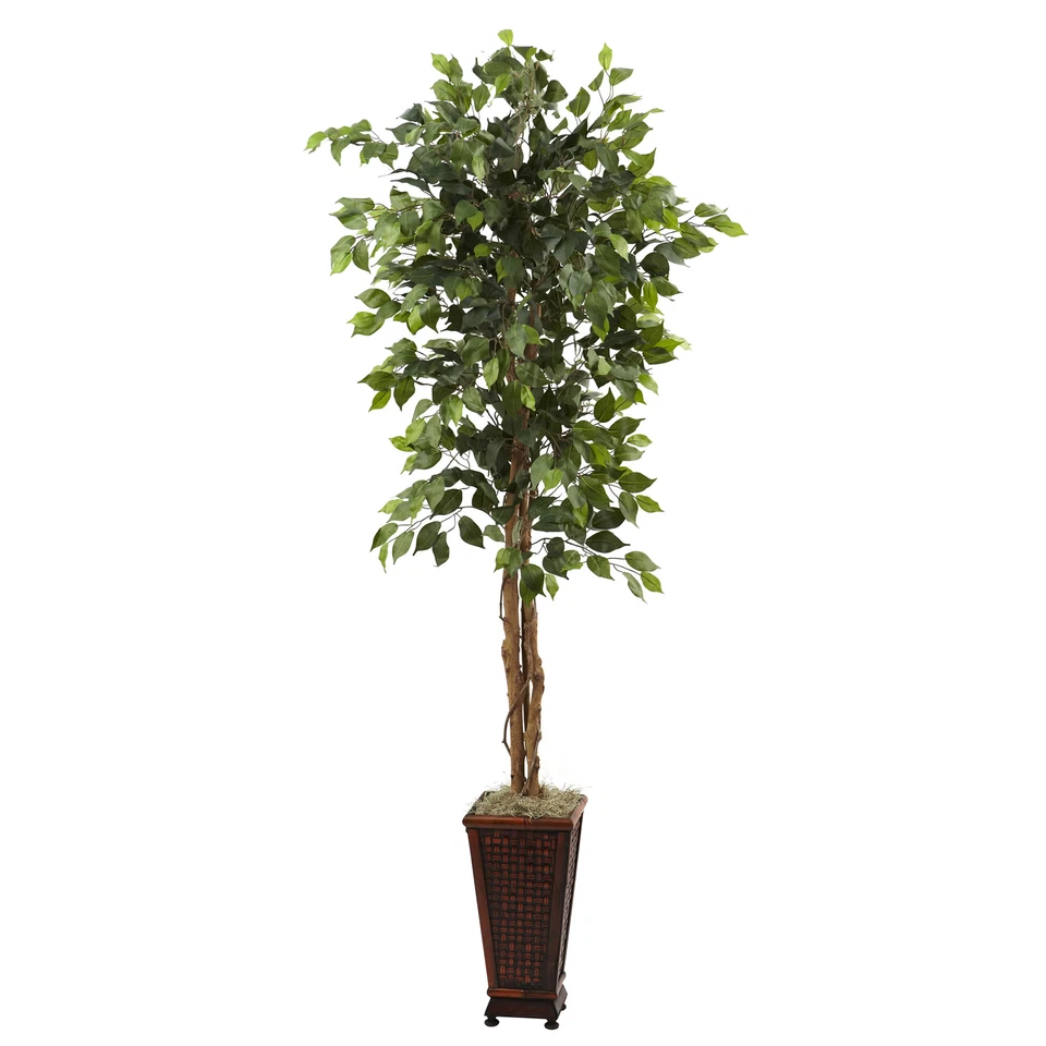 Nearly Natural 6.5’ Ficus W/Decorative Planter Artificial Home Office Decoration - Image 1 of 1