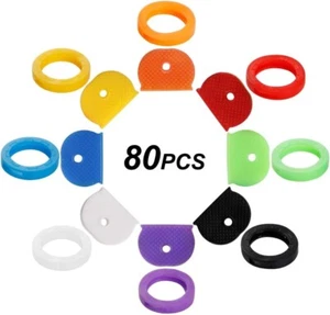 80 pcs Key Cap Ring Combination Cover Tags Identifier Coding System Flat House - Picture 1 of 8