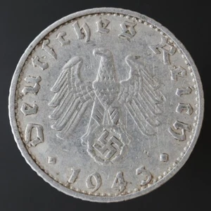 50 Reichspfennig 1943 B - Germany Third Reich KM# 96 coin with swastika - #R911 - Picture 1 of 3