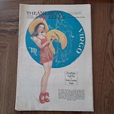 АМЕРИКАНСКИЙ ЕЖЕНЕДЕЛЬНЫЙ журнал сентябрь 1944 КРАСНОЕ ДЕРЕВО обложка иллюстратор VIRGO - Изображение 1 из 4