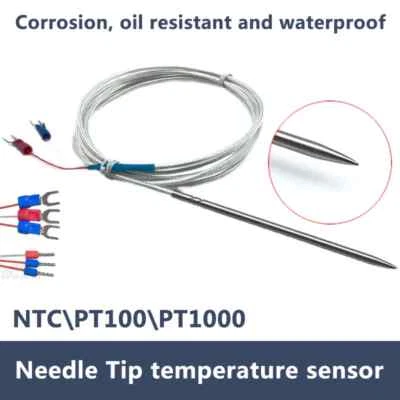 NTCPT100PT1000 Class A Temperature Sensor 4X100mm Needle Tip Wire Shielded  - Image 1 of 4