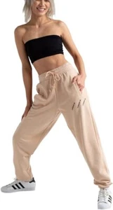Adidas Women's Size XL Nude Drawstring Pocket At Side Logo Logomania Sweatpants - Picture 1 of 3
