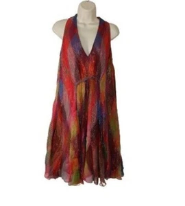 Anthropologie Conditions Apply Printed Metallic Tunic Dress Womens S - Picture 1 of 4