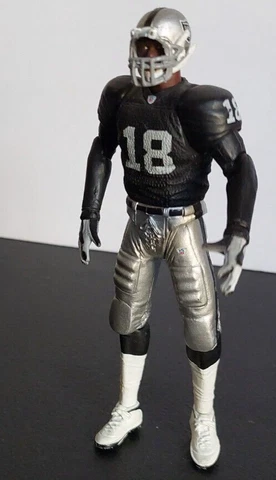 OAKLAND RAIDERS, RANDY MOSS POSEABLE FIGURE. 2005 GRACELYN RE-PLAYS / NFL Cover
