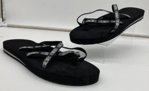Sandalias chanclas Teva para mujer talla 11 Olowahu con tiras 6840B gris sobre negro - Imagen 1 de 8
