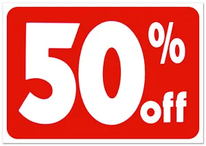 50% di sconto cartello di vendita negozio al dettaglio cartello messaggio di acquisto plastica durevole - Foto 1 di 6