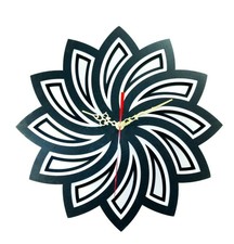 Wooden Analog Quartz Wall Clock Modern Decor Round Spiral of Time 35x35x2 cm