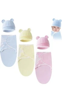 Hicarer 4 Pack Baby Swaddle Blanket with Hats Adjustable Infant Swaddle Wrap... - Picture 1 of 7