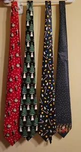 Parquet Christmas Kitschy Christmas Neck Tie Unisex Men One Size-4 Choices - Picture 1 of 1