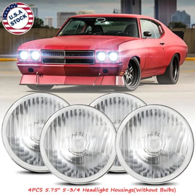 4 piezas faros LED de haz alto bajo halo A+ para Chevy Chevelle 1964-1970 5,75" 5-3/4 Foto 1 de 4