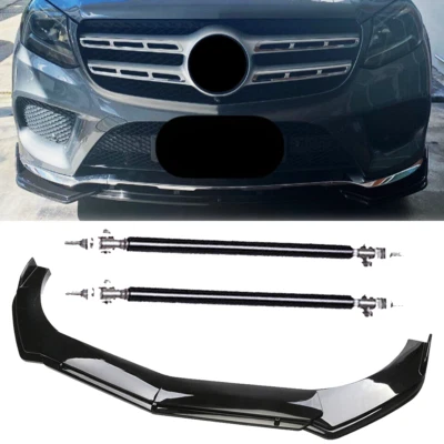 Front Bumper Lip Splitter Spoiler +Strut Rods Bar Rods For Mercedes-Benz GLS450 Foto 1 de 4