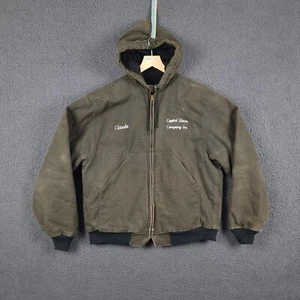 Vintage ACTIVE Jacket Mens M Green Wear Guard Duck Canvas Workwear Chore Hooded - Picture 1 of 13