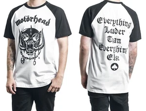 Camiseta oficial Motörhead Merchcode Everything Louder Raglan blanca/negra - Imagen 1 de 4