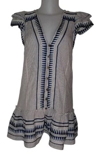 VERONICA BEARD Sz XS Women's Lorraine Ruffled Striped Cotton-Jacquard Boho Dress - Picture 1 of 4