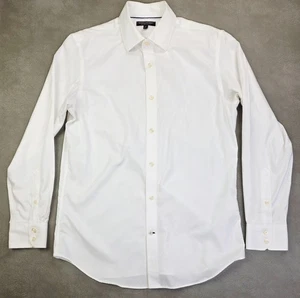 Camisa Banana Republic Sin Hierro Calce Ajustado Talla Mediana Para Hombre Blanca Cuello Extendido - Imagen 1 de 10