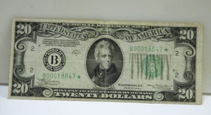 Star Note 1934 A US $20 FRN NY B00918647* Fine+ - Picture 1 of 2