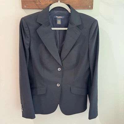 Brooks Brothers Milano Fit 黑色弹力羊毛混纺西装外套 8 码 — 第 1/4 张图片