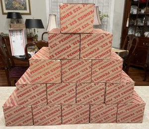 Sealed Boxes Of Circulated Lincoln Cent Penny Rolls. 50 Rolls/Box. Ships Free! - Picture 1 of 2