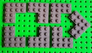 LEGO Dark Grey Corner Plates Angled x7 Pieces 2x4x2 2x4 Bundle 2639 - Picture 1 of 4