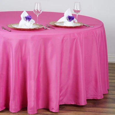 5 FUCHSIA 108" ROUND POLYESTER TABLECLOTHS Wholesale Wedding Supplies - Image 1 of 4