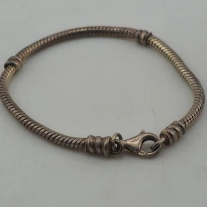 Vintage 925 Sterling Silber Schlangenkette Bettelarmband 5,75" Damen - Bild 1 von 3