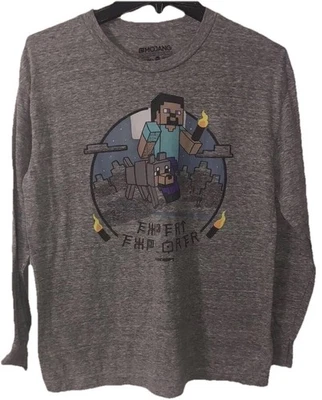 Camisa de tripulación de manga larga Minecraft Expert Explorer juvenil talla XL Mojang Jinx Foto 1 de 4