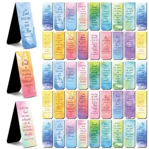 48 Pcs Bible Verse Magnetic Bookmarks Inspirational Scripture Christian Book ... - Foto 1 di 7