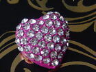 Strassperle Edel Herz Strass Metall 16 mm rosa Perle Strassperlen Kristall, P-77