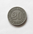IMPERIUM CESARSKIE: 20 fenigów 1890 E, rok 14, bardzo ładne/doskonałe