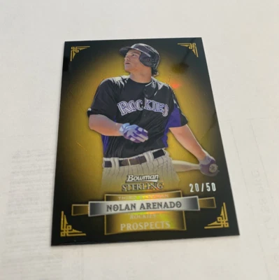 2012 BOWMAN STERLING GOLD REFRACTOR ROOKIE NOLAN ARENADO RC /50 - Image 1 of 2