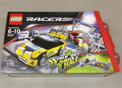 LEGO Racers 8124 Ice Rally NEW! Yellow Red Car Fold-Out Road Case Tiny Turbos - Image 1 of 4