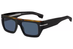 Occhiali da sole Hugo Boss BOSS 1502/S 062/KU nero Havana blu grigio lenti grandi - Foto 1 di 5