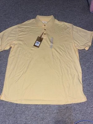 Camisa polo Jamaica Jaxx 2XL XXL a rayas amarillas, manga corta, informal para hombre nueva con etiquetas Foto 1 de 3