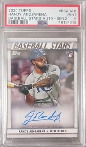 RANDY AROZARENA PSA 9 AUTO RC 2020 TOPPS BASEBALL STARS INSERT AUTOGRAPH MINT SP - Picture 1 of 2