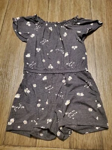 Old Navy Girls Black with Daisies Romper size 5 - Picture 1 of 5