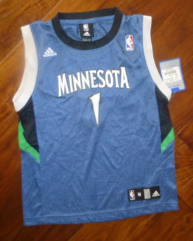 Adidas NBA Youth Minnesota Timberwolves # 1 Jersey Size M or L - New Cover